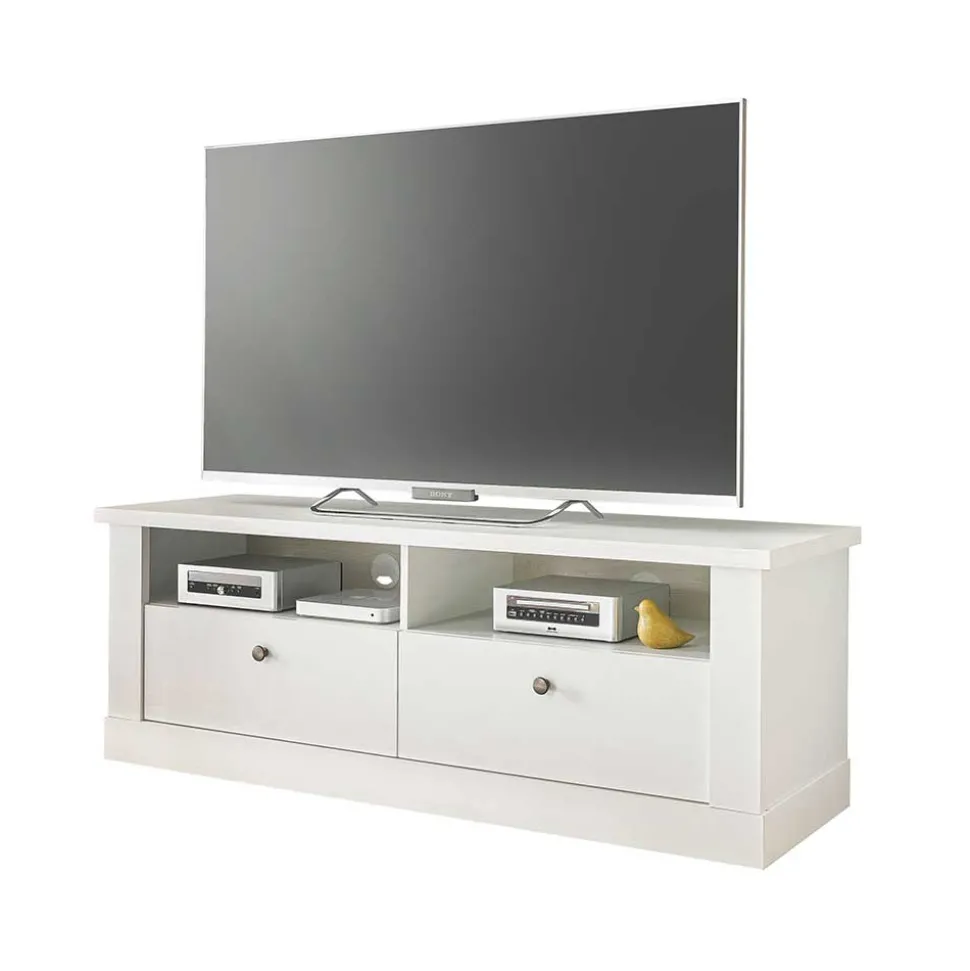Skandi TV Board in weißer Holzoptik Pinie - Liancos