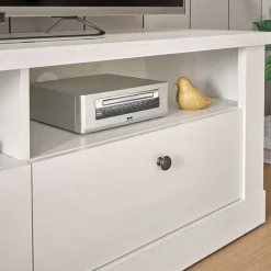 Skandi TV Board in weißer Holzoptik Pinie - Liancos