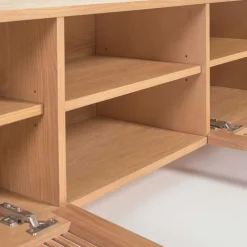 Skandi TV Lowboard mit Lamellen Klapptüren - Azuro