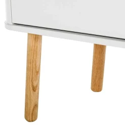 Skandi Vitrine in Weiß und Eiche Natur - Yarisis