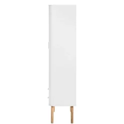 Skandi Vitrine in Weiß und Eiche Natur - Yarisis