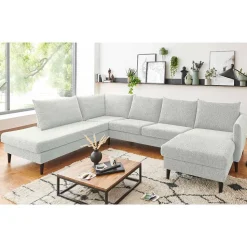 Skandi Wohnlandschaft in U-Form - offwhite - Udessa