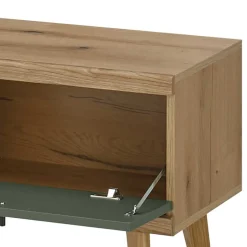 Skandi Wohnwand Möbel in Graugrün - Oliva (vierteilig)