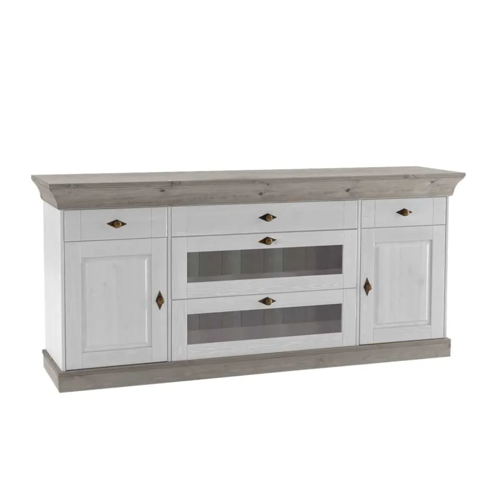 Skandinavisches Sideboard Mirandesca in Weiß Grau