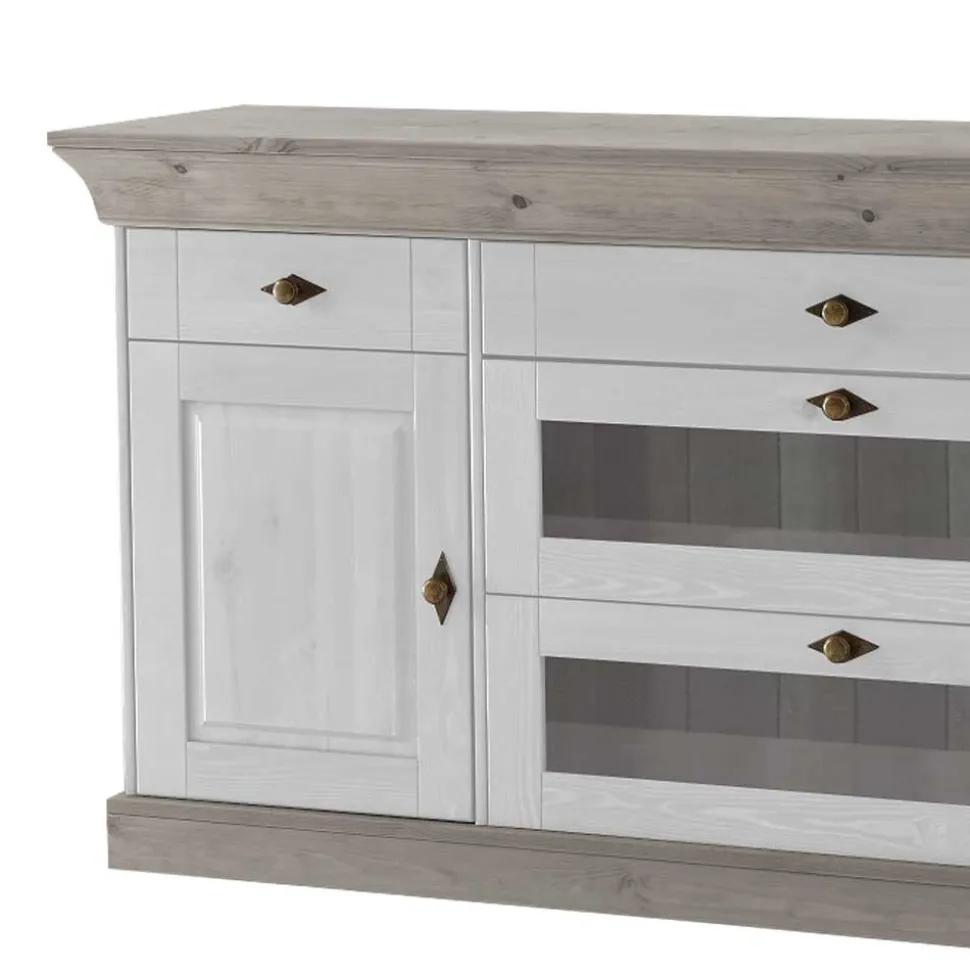 Skandinavisches Sideboard Mirandesca in Weiß Grau