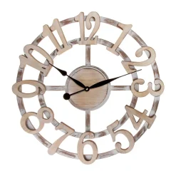 Skelett Design Wanduhr in White Wash - Herri