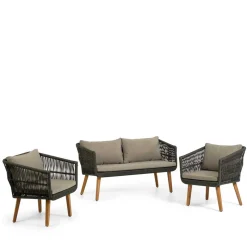 Sofa & Sessel aus Kordel-Geflecht - Lagoas (dreiteilig)