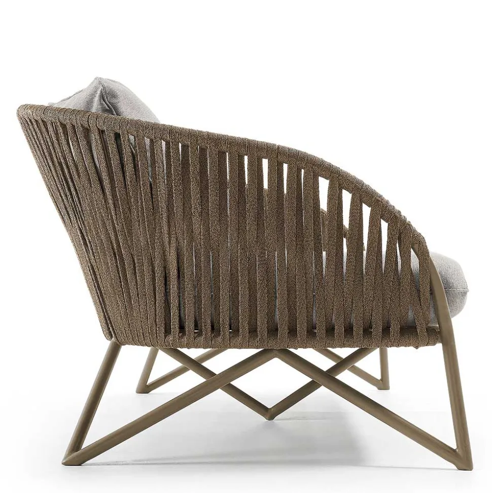 Sofa aus Seilgeflecht in Hellbraun & Beige - Jadnea