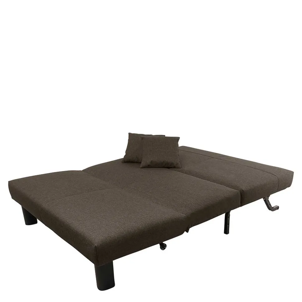 Sofa mit Bettfunktion in Braun mit Schwarz - Amor