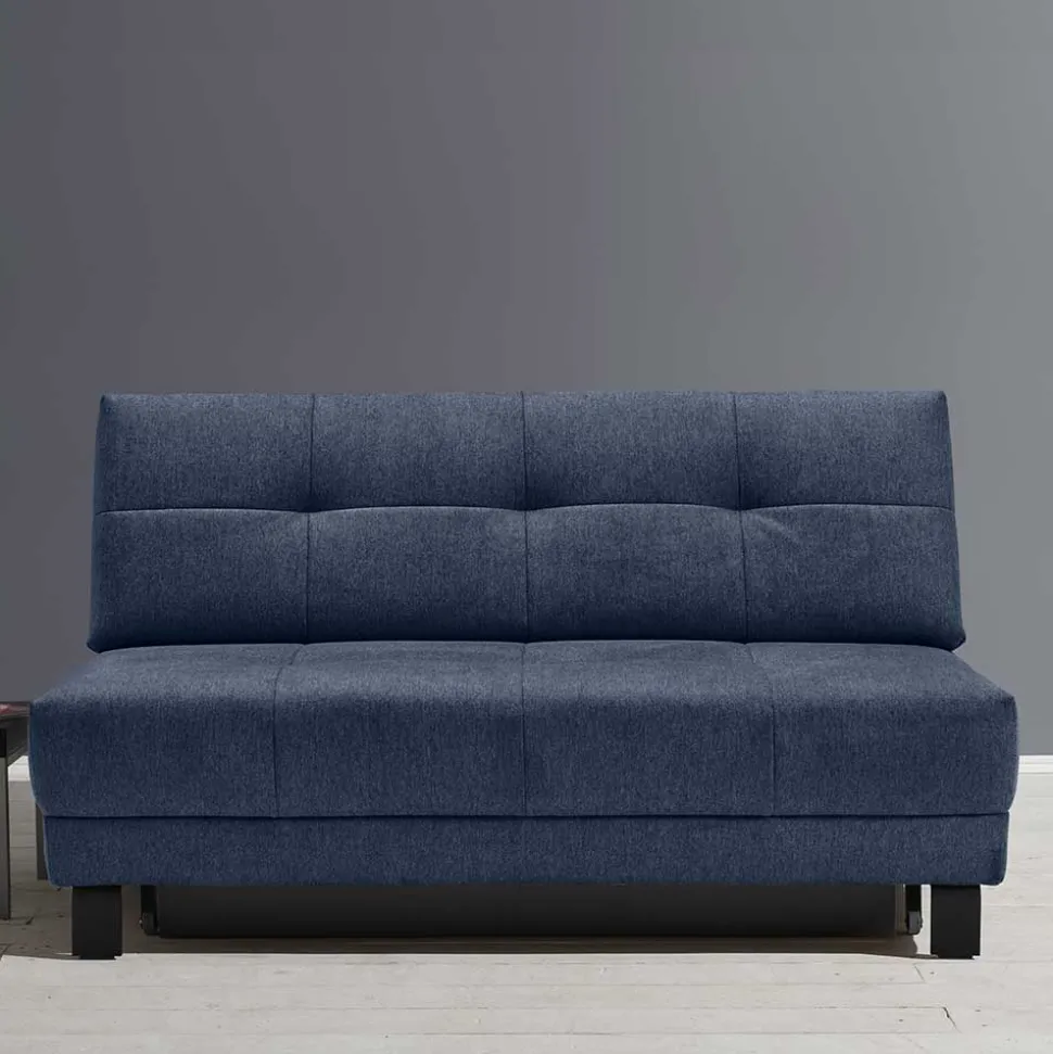 Sofa mit Bettfunktion in Blau Webstoff - Sulara