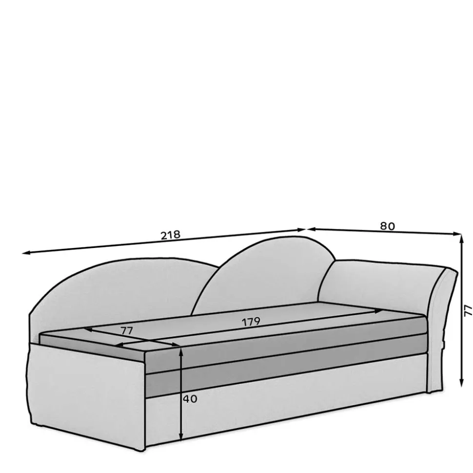Sofabett mit Klappmechanik und Bettkasten - Yemons