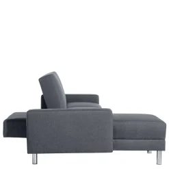 Sofaecke in Jeansblau mit Chrom - Rudolf (zweiteilig)