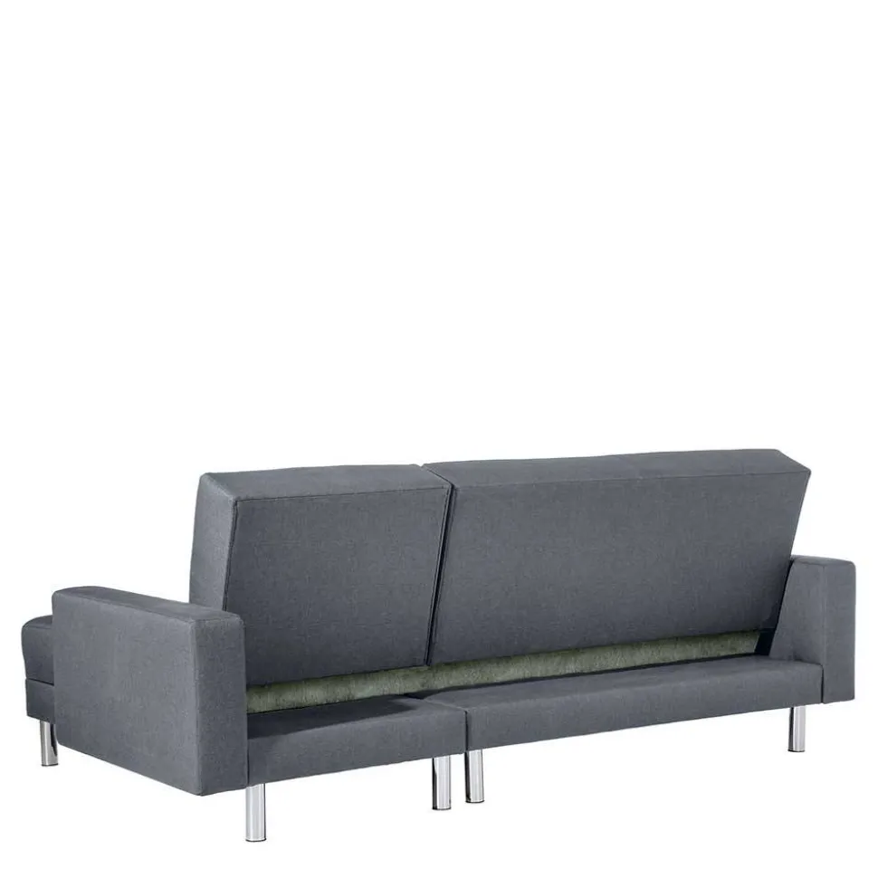 Sofaecke in Jeansblau mit Chrom - Rudolf (zweiteilig)