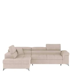 Sofaecke mit Schlaffunktion in Beige Webstoff - Rirua