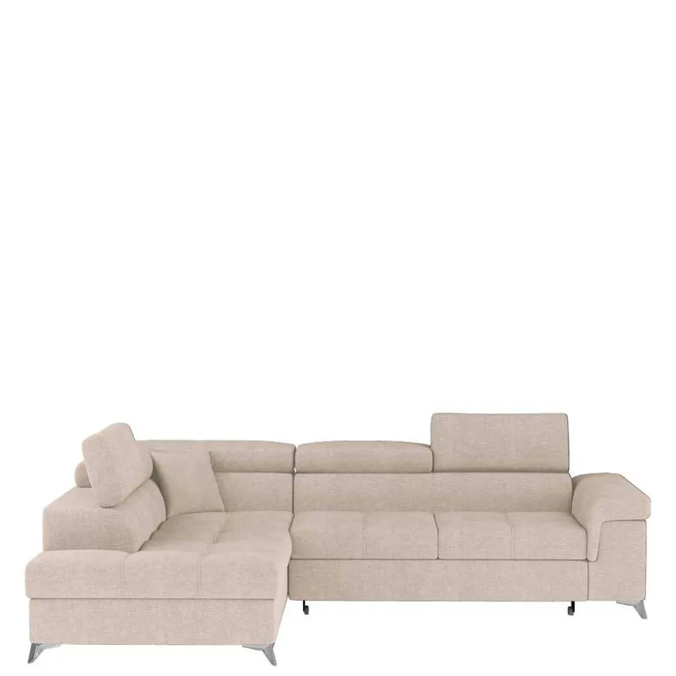 Sofaecke mit Schlaffunktion in Beige Webstoff - Rirua