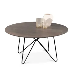 Sofatisch aus Mangobaum Massivholz in Mattsilber - Dosa