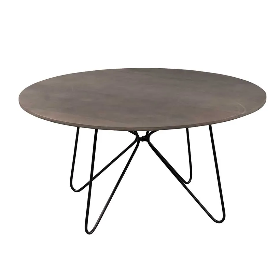 Sofatisch aus Mangobaum Massivholz in Mattsilber - Dosa