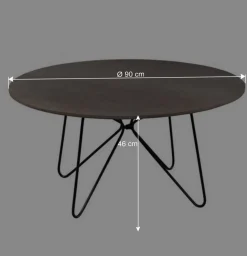 Sofatisch aus Mangobaum Massivholz in Mattsilber - Dosa