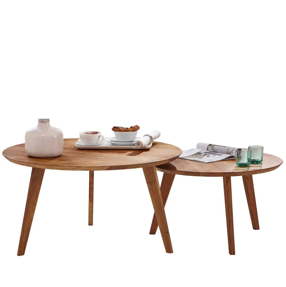 Sofatisch Set aus Wildeiche Massivholz - Ofmany (zweiteilig)