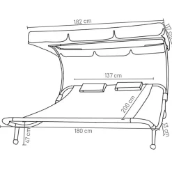 Sonnenliege für zwei Personen in Rot - Conopca