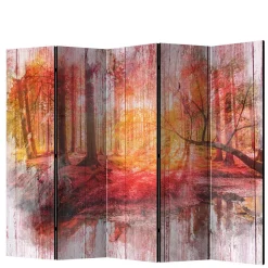 Spanische Trennwand mit Foto Herbstwald - Zither