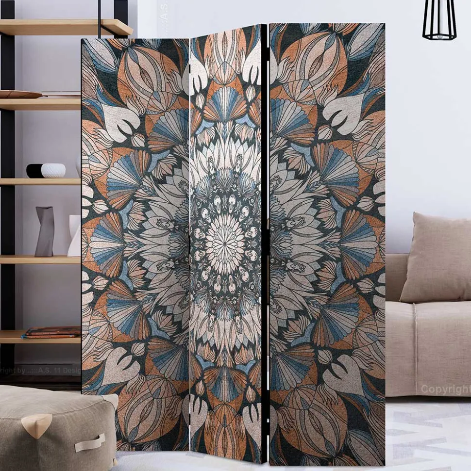 Spanische Trennwand mit Mandala Motiv bedruckt - Waykiko