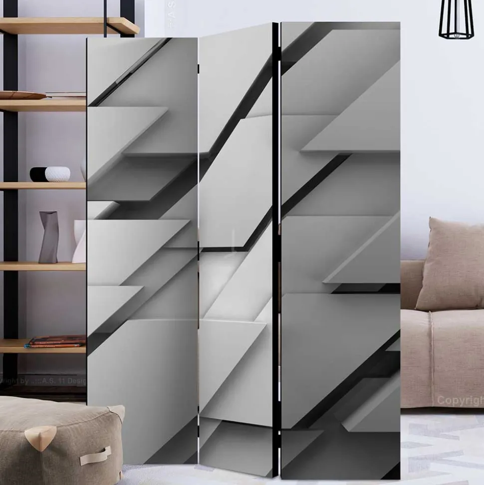 Spanische Wand aus Leinwand & Fichtenholz - Tilli