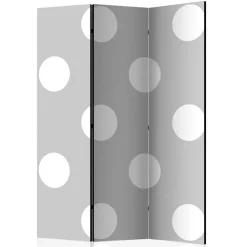 Spanische Wand in Hellgrau mit weißen Punkten - Matresca