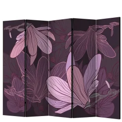 Spanischer Raumteiler mit Blumen Motiv in Lila Rosa - Cino