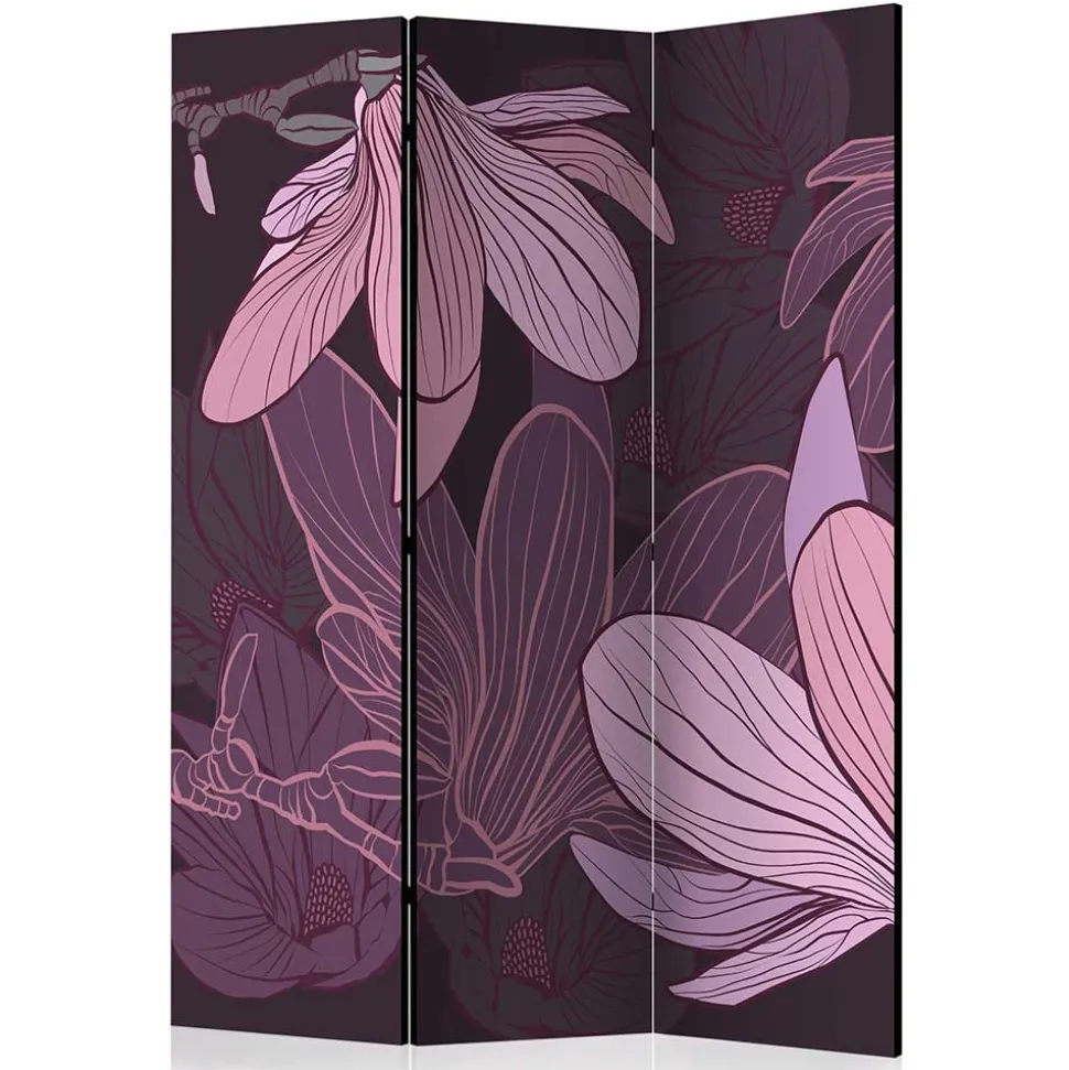 Spanischer Raumteiler mit Blumen Motiv in Lila Rosa - Cino