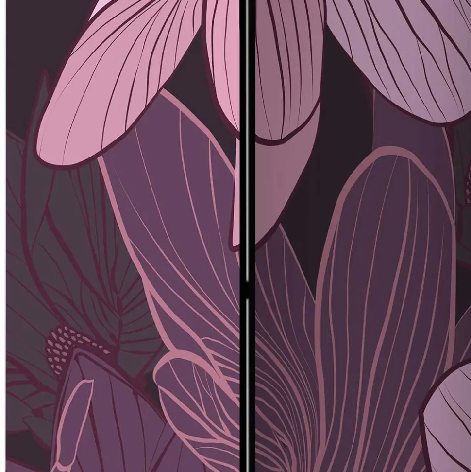 Spanischer Raumteiler mit Blumen Motiv in Lila Rosa - Cino
