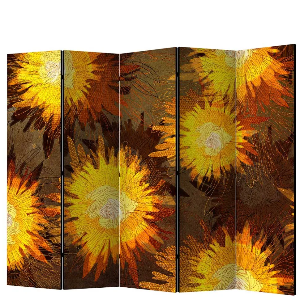 Spanischer Raumteiler mit Sonnenblumen Kunstmotiv - Loazin