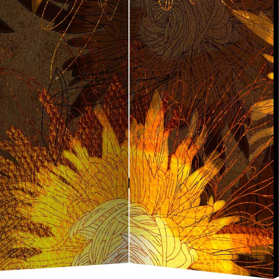 Spanischer Raumteiler mit Sonnenblumen Kunstmotiv - Loazin