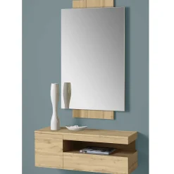 Spiegel & Hängekonsole in Wildeiche - Loriot (zweiteilig)