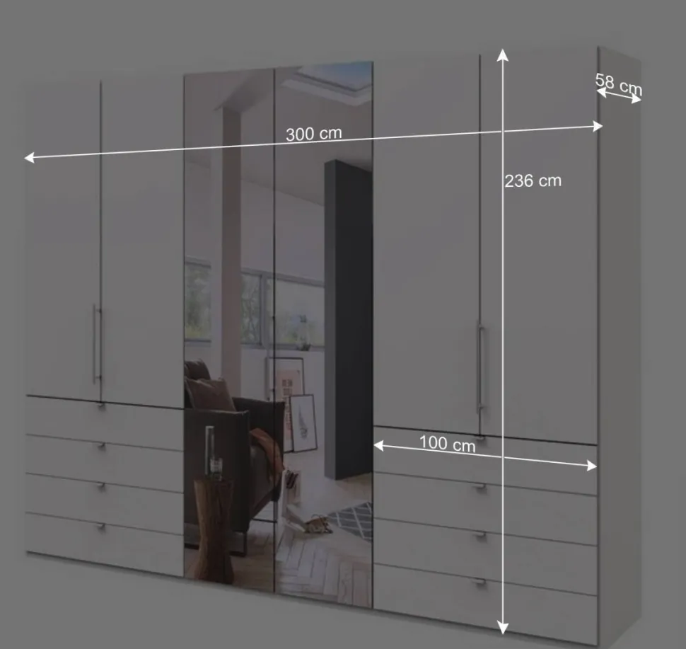 Spiegel Kleiderschrank mit Falttüren - Donpiave