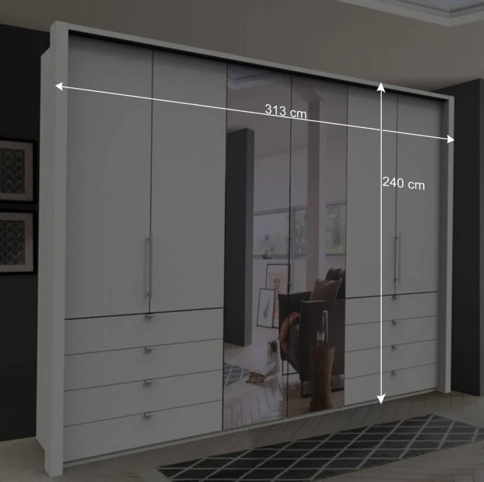 Spiegel Kleiderschrank mit Falttüren - Donpiave