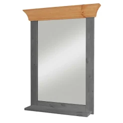 Spiegel mit Ablage und Holzrahmen zweifarbig - Glams