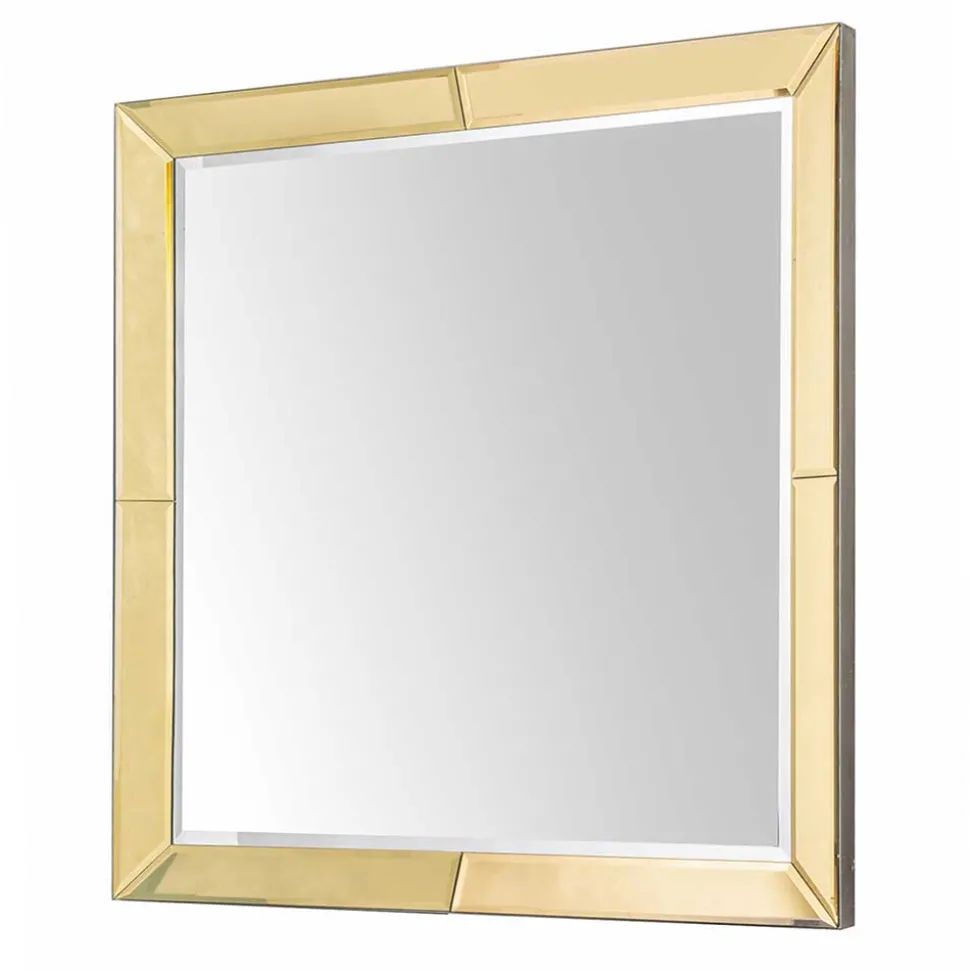 Spiegel mit Glasrahmen in Gold - Sognory