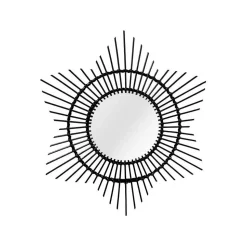 Spiegel mit Rattanrahmen im Stern Look - Manna