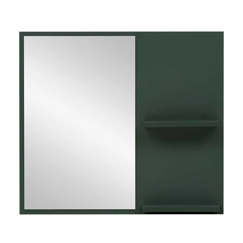 Spiegel mit Regal in Dunkelgrün - Aqua