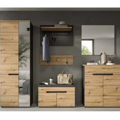 Spiegel und Schuhkommode Set - Norja (zweiteilig)