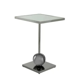 Spiegelglas-Beistelltisch mit Säulengestell - Mandarino