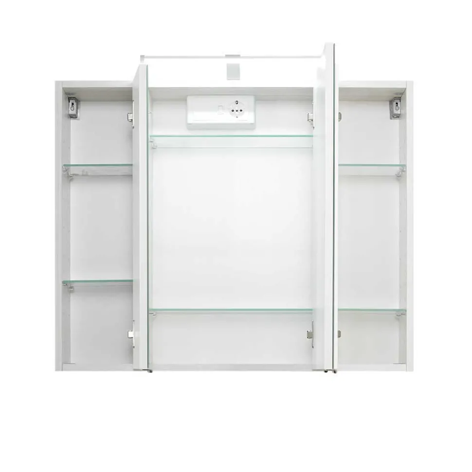 Spiegelschrank und Waschtisch Concetada in Hochglanz Weiß (zweiteilig)