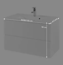 Spiegelschrank und Waschtisch Concetada in Hochglanz Weiß (zweiteilig)