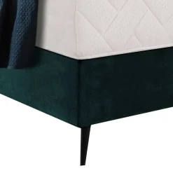 Springboxbett in Petrol Blau Stoff - Custon