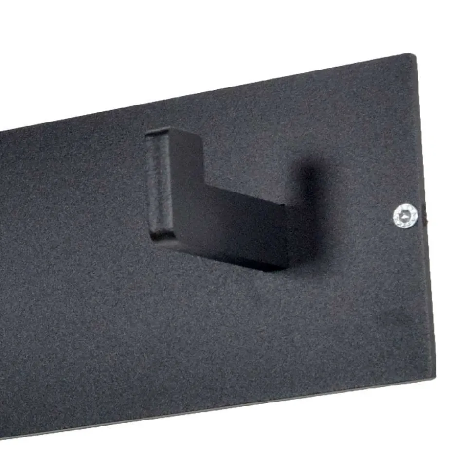 Stahl Garderobe Hakenleiste in Schwarz - Sefino