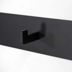 Stahl Garderobe Hakenleiste in Schwarz - Sefino