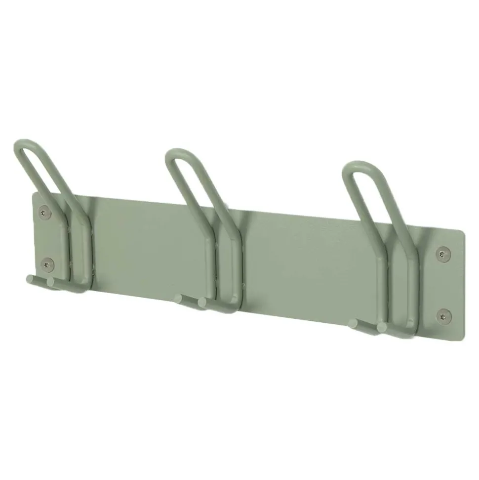 Stahl Hakenleiste mit drei Doppel-Haken - Mecia