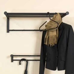 Stahl Hängegarderobe in Schwarz - Sortho