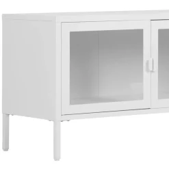 Stahl TV Lowboard mit drei Glastüren - Sancrez